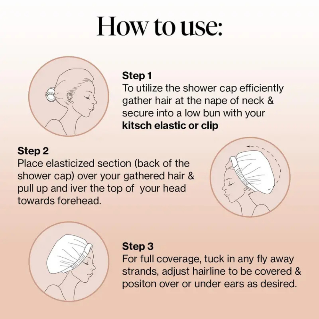 Terracotta Checker Satin Shower Cap