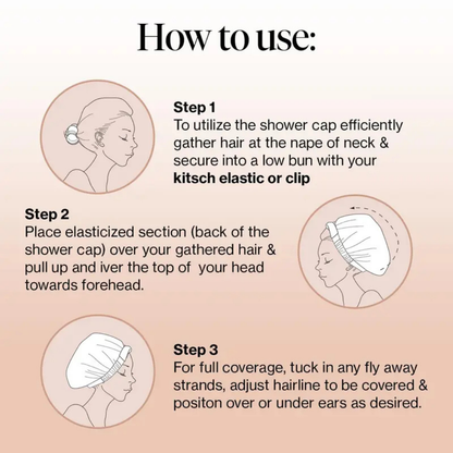 Terracotta Checker Satin Shower Cap